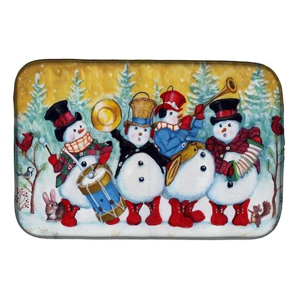 Carolines Treasures Carolines Treasures PJH3002DDM 14 x 21 in. Snowmen Strike Up the Band Dish Drying Mat PJH3002DDM - main